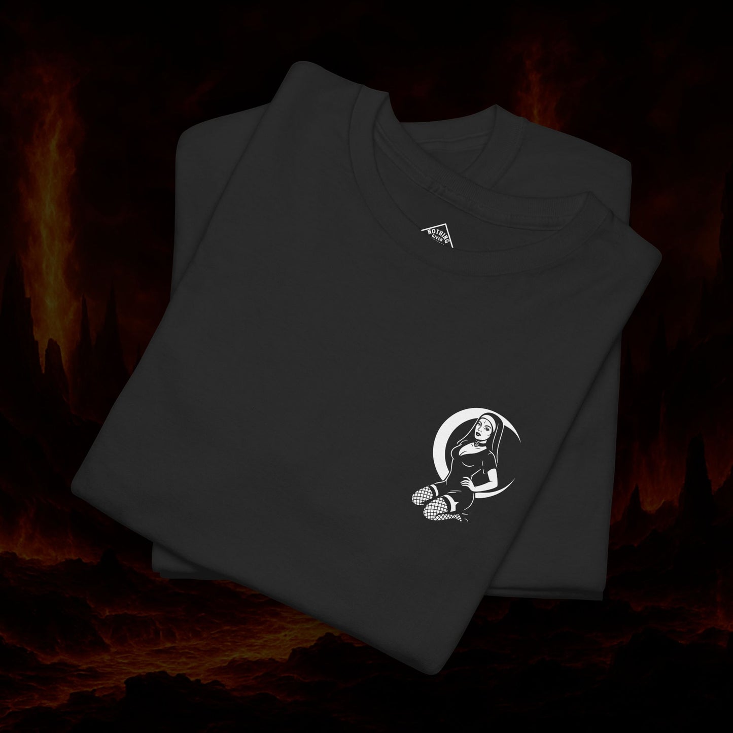 Unholy Vows T-Shirt – Smoking Nun Anti-Religion Graphic Tee