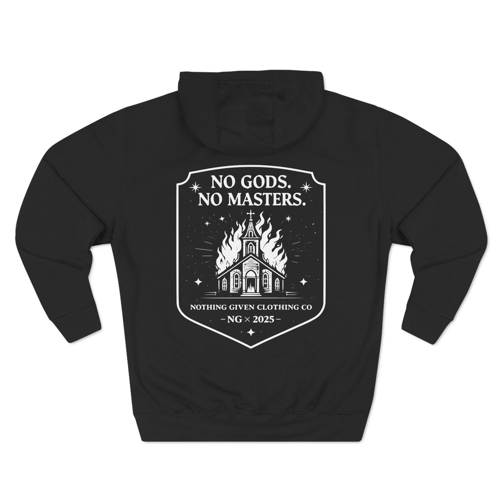No Gods. No Masters. - Burning Cathedral Hoodie